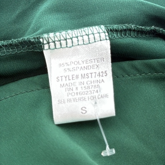 Mable button down satin blouse green size S - Picture 9 of 9